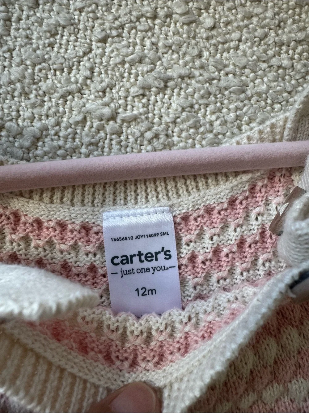 Carter's Pink and Cream Knit One-Piece Bodysuit